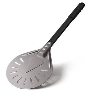 8 Inch Round Pizza Turning Peel Aluminum Pizza Peel Turner with Metal Handle - Picture 1 of 7