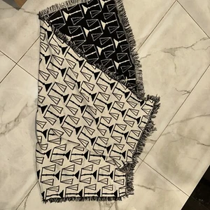 Black White Scales Of Justice Throw Blanket Lawyer Legal Graduation 4”x6” - Picture 1 of 3