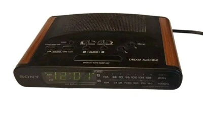 Vintage Wood Grain Sony Dream Machine ICF-C430 Dual Alarm AM/FM Clock Radio - Image 1 of 4
