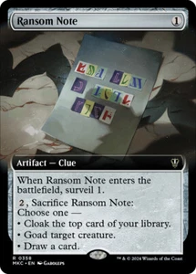 Magic The Gathering Ransom Note 358 arte extendido - asesinatos en Karlov Manor Commander #358 - Imagen 1 de 1