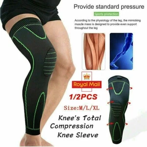Thigh High Compression Knee Brace Full Leg Sleeve Support Running Jogging Sports - Picture 1 of 13
