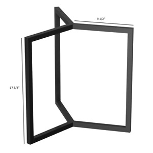 Coffee Table Base Metal Legs 17 3/4" /45cm tall Black Sturdy Steel Frame Modern 