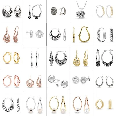 Solid 925 Sterling Silver Jewelry Pallet Box - 25 Assorted Earrings for Women - Image 1 of 4