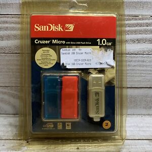 RARE - SDCZ4-1024-A10 - SanDisk 1GB Cruzer Micro Flash Drive w/skins USB NOS