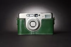 Genuine Real Leather Half Camera Case Bag Cover para Contax TVS ii Film Camera - Imagen 1 de 34
