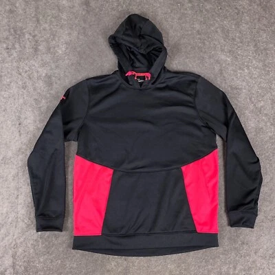 Moletom pulôver masculino Under Armour com capuz grande preto rosa tempestade lã - Imagem 1 de 4