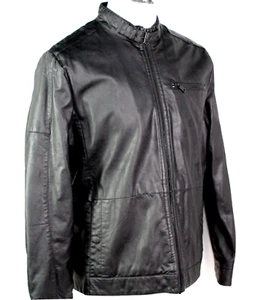 Reaction Kenneth Cole Faux Leather Men's Bomber Jacket ~ Men's Size L - Picture 1 of 11