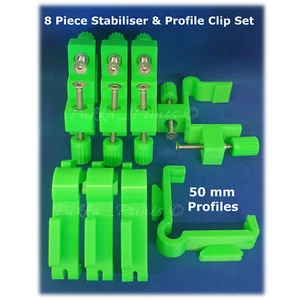 50mm Stabilisator & Profilclips 8-teiliges Set Ziegelverlegewand Bauschaufeln - Bild 1 von 9