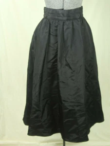 Vintage Gunne Sax Black Taffeta Midi Skirt Size XS Repp Weave - Picture 1 of 4