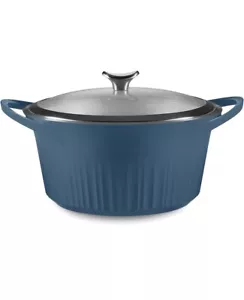 CorningWare French Navy QuickHeat 5.5 Quart Dutch Oven With Lid. New- Open Box - Picture 1 of 6