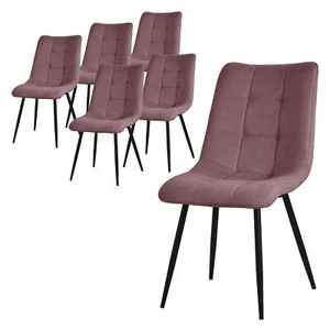 6x Sillas de comedor rosa oscuro sillón tapizado acolchado para salón o cocina - Imagen 1 de 7