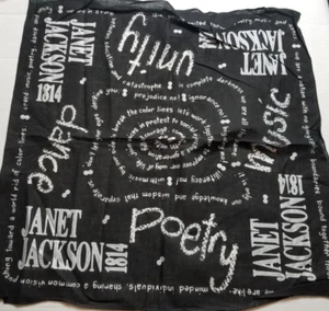 Vintage Rare 1989 Janet Jackson Rhythm 1814 Nation Tour Souvenir Bandana Scarf - Picture 1 of 11