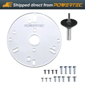 POWERTEC 71881 6-1/2-Inch Router Plate and Centering Pin (1/2" & 1/4") w/ Cone - Picture 1 of 8