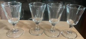 4er Set Vintage Cordial Schnaps Stiel Kristall Gläser 3,5" hoch - Bild 1 von 3