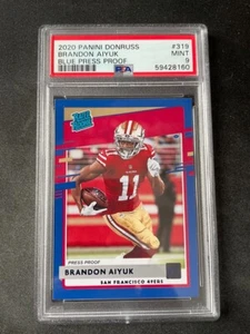 Brandon Aiyuk RC 2020 Donruss RATED Rookie Blue Press Proof PSA 9 #319 49ers - Picture 1 of 2