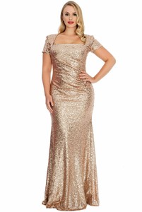 gold sequin gown plus size