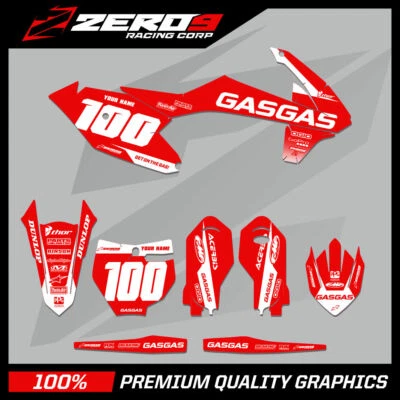 CUSTOM MX GRAPHICS KIT MOTOCROSS: GASGAS MC 50 MC 65 2021 - 2022 BLOCK RED/WHI - Image 1 of 4