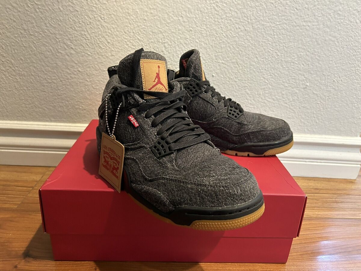 Levi's x Air Jordan 4 Retro Black Denim for Sale | Authenticity