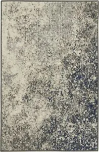 Decorative & Durable 2? x 3? Charcoal and Ivory Abstract Scatter Rug - Picture 1 of 6
