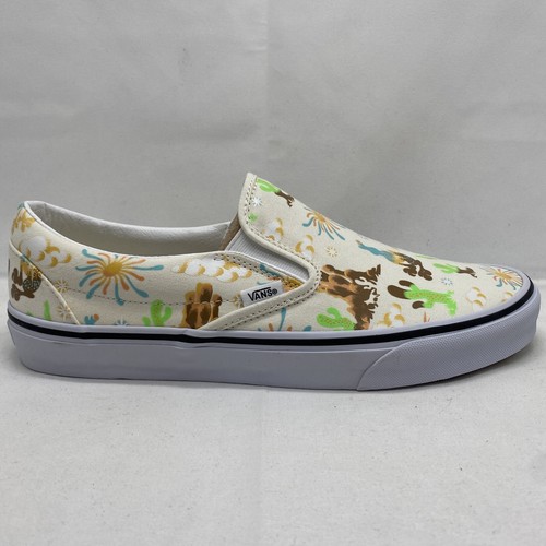 VANS Slip On Classico Uomo Taglia 10 Get Outdoor Marrone Blu Bianco Verde VN000BVZBPH