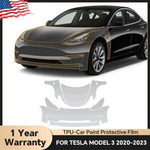 For Tesla Model 3 2017-2023 Full Front Precut Kit Paint Protection Film PPF TPU - Picture 1 of 21