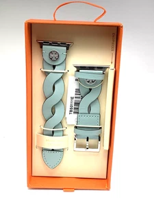 Estuche con correa para reloj Apple Tory Burch tamaño 38-45 mm correa de cuero trenzado TBS0111E - Imagen 1 de 9