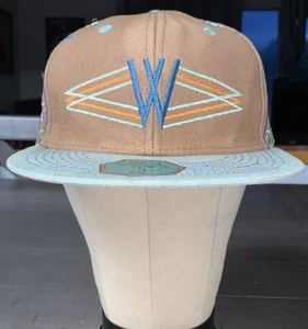 i9 GRASSROOTS CALIFORNIA W WERK OUT FESTIVAL HAT BROWN 7 1/2 FLAT BILL SMOKE - Picture 1 of 21