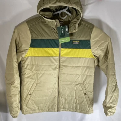 LL Bean Mountain Classic Puffer Jacket Hooded Mens Large Dark Mushroom Sandstone - Image 1 of 4