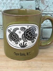 Outer Banks North Carolina Meeresschildkröten Kaffeebecher Tasse 16 Unzen grün OBX NC - Bild 1 von 12