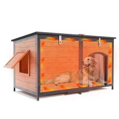 Casa aislada de madera para perros al aire libre perrera extra grande resistente Foto 1 de 4