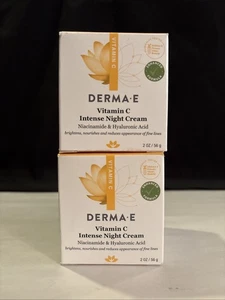 2x Derma-E Vitamin C Intense Night Cream 2 oz. Hyaluronic Niacinamide Acid - Picture 1 of 5