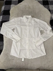 ETON Mens White Cotton Pleated Formal French Cuff Tuxedo Dinner Shirt Sz 16.5 42 - Picture 1 of 10