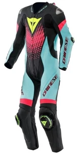 Tuta moto Dainese LAGUNA SECA 6 PERF 1PC in pelle perforata black/water/fuxia - Picture 1 of 1