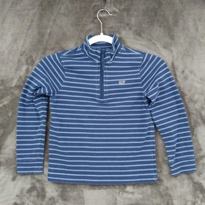 Vineyard Vines Sweatshirt 1/4 Zip Blue Striped Long Sleeve Boys Size 7 Casual - Picture 1 of 10