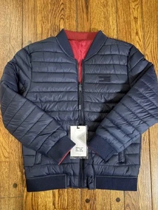 Winter Reversible Puffer Jacket Navy Blue Red Boys Size 10 New - Picture 1 of 7