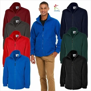 Uneek Classic Full Zip Micro Fleece Jacket Casual Work Wear Extra Warm Mens TOP - Picture 1 of 12