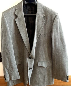 Circle S Dallas Tx 44L Men's Tweed Western Cowboy Coat Jacket Lined - Picture 1 of 11