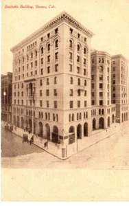 Postal Vintage Colorado 8087 The Equitable Building Denver Antiguo Caballo Buggy Day - Imagen 1 de 2