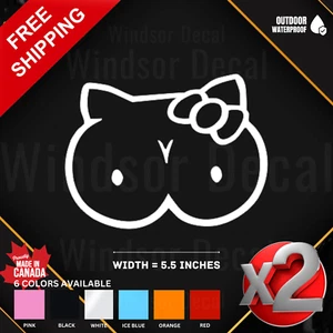 2X Hello Titty Sticker | Sassy Kitty Decal |Funny Vinyl Sticker 5" - Picture 1 of 6