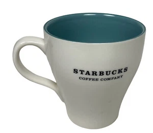 Starbucks Coffee Company Becher 13 Unzen konisch weiß blaugrün blau Innenraum 2007 - Bild 1 von 9