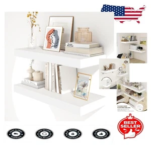 Glossy White Floating Shelves - 30" x 12" for Rustic or Modern Decor - Picture 1 of 9