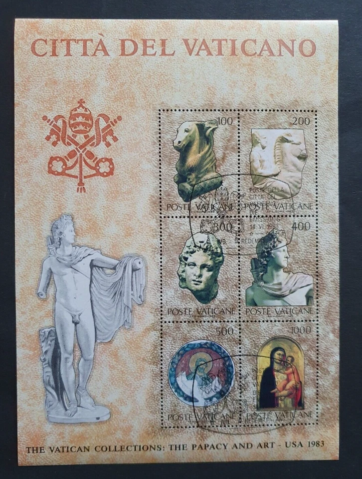 1983 VATICAN VATICANO VATICANE ITALY ITALIA BLOCK ART EXPOSITION VF USED - Image 1 of 1