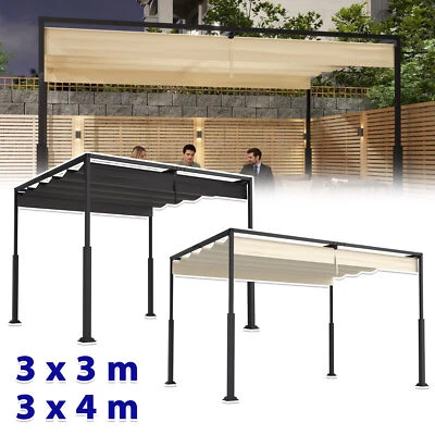 3x3M/3x4M Pergola Pavillon Gartenpavillon Überdachung mit Schiebedach für Garten - Bild 1 von 4