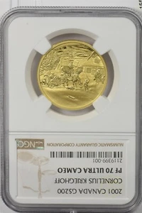 Canada 2001 $200 gold NGC Proof 70UC Cornelius Krieghoff. 0.5oz gold. 5406 minte - Picture 1 of 2