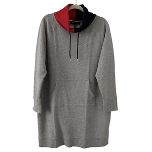 Tommy Hilfiger Retro Colorblock Sudadera Vestido Capucha Cuello Bandera Logo 4 Julio XL - Imagen 1 de 8