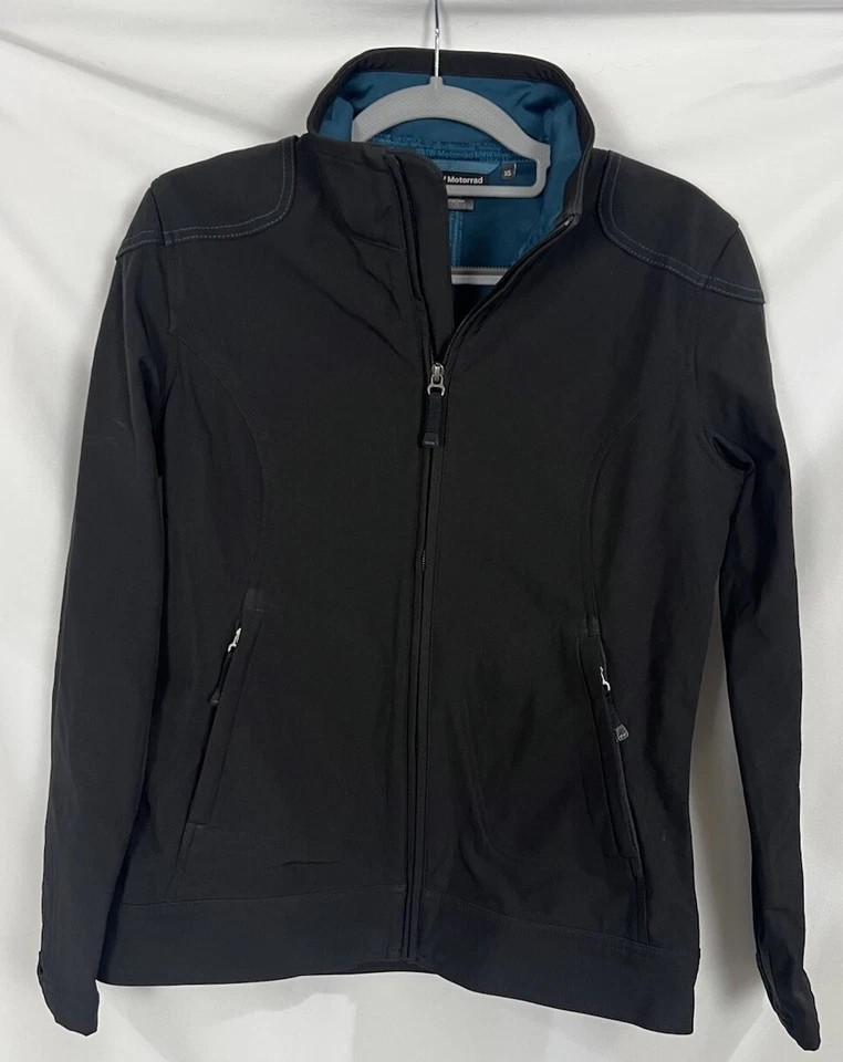 Jaqueta feminina BMW Motorrad tamanho XS zíper frontal preta macia - Imagem 1 de 4