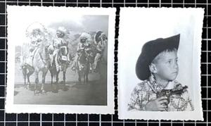 Vintage 1950s Cowboy & Indian Photo of Young Boy & Child - Picture 1 of 5