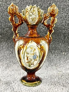 VINTAGE ANTIQUE MAJOLICA ART NOUVEAU VASE SMALL - Picture 1 of 10