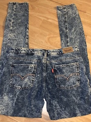 NIÑAS TALLA 16 LEVI'S SUPER SUAVES SUPER AJUSTADOS PUNTO DENIM LEGGINGS NUEVOS SIN ETIQUETAS Foto 1 de 4