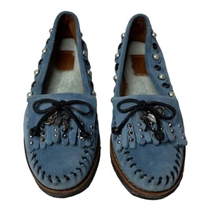 Zapatillas deportivas COACH para mujer talla 6 B Roccasin sin cordones mocasín azul cambray - Imagen 1 de 9